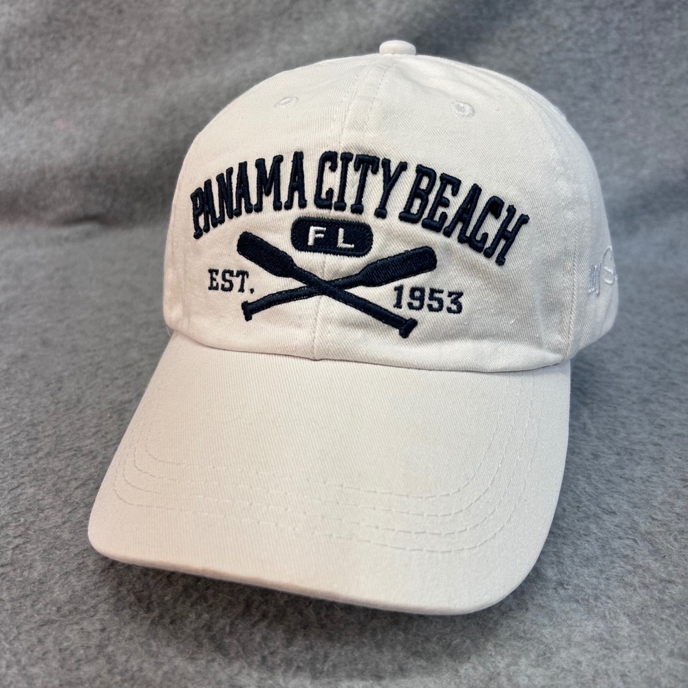 Panama City Beach Oars Unisex White DK Caps Baseball Hat Adjustable OSFM